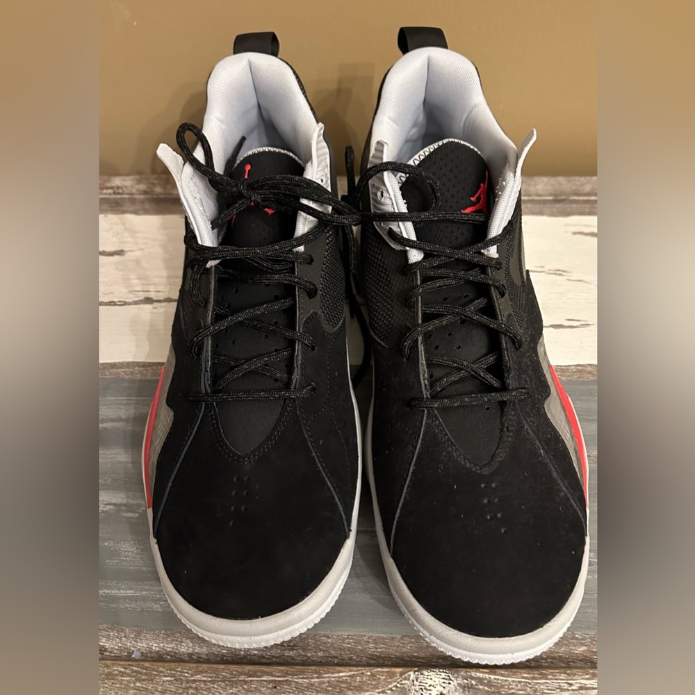 NIKE MENS AIR JORDAN ZOOM 92 BLACK/UNIVERSITY RED -SIZE 15 - Picture 2 of 10